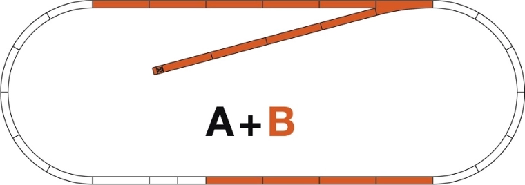 Roco Line komplet tirov B z podložjem – raven odsek H0