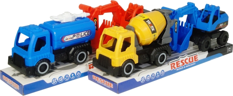 Gradbeni in reševalni stroji – komplet 2 vozil z vztrajnikom