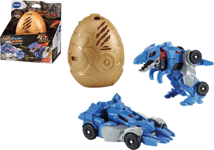 VTech Motozaver Velociraptor v jajcu – preoblikujoči se dinozaver v avto s svetlobnimi učinki in zvoki