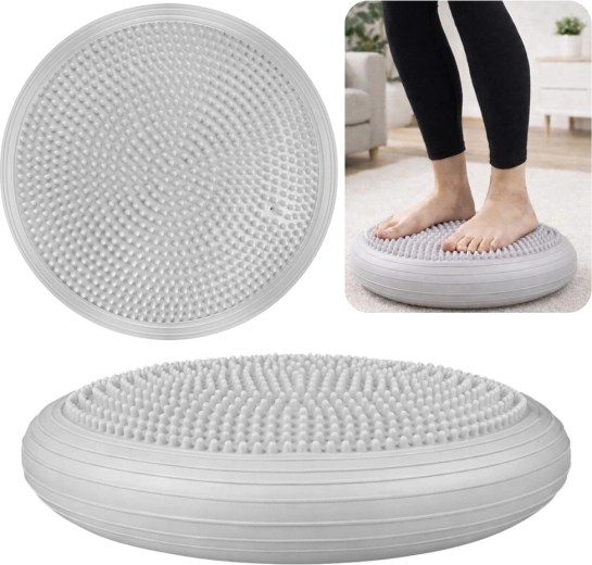 Senzomotorični ravnotežni disk ježek 34 cm – siv