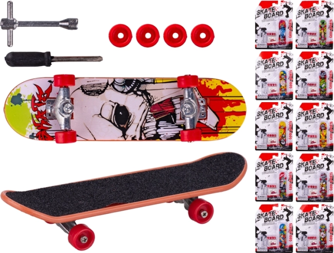 Mini kovinski prstni skateboard 9,5 cm za otroke