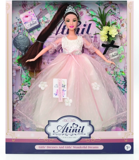 Punčka v večerni obleki z dodatki 28 cm