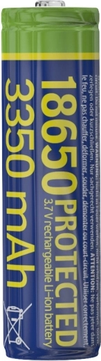 Zaščitena Li-Ion baterija 18650 3,7 V 3350 mAh