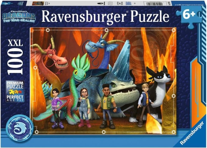 RAVENSBURGER children's puzzle HOW TO TRAIN YOUR DRAGON: THE NINE REALMS XXL 100 pieces