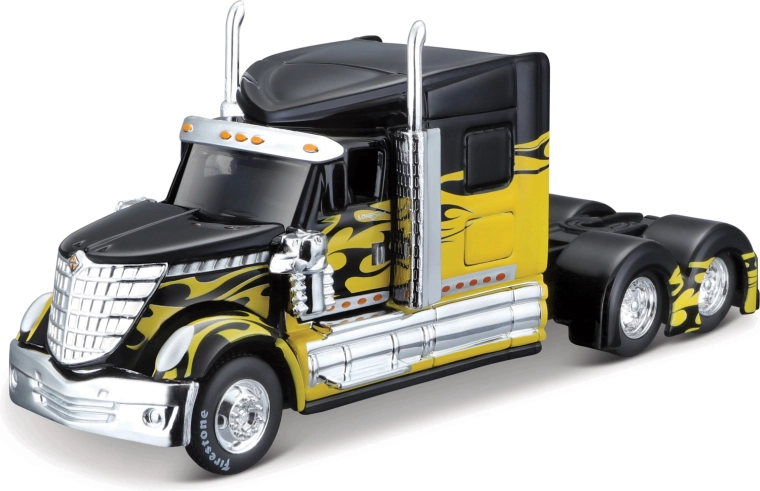 Maisto Design Custom Rigs International Lone Star črno-rumen 1:64
