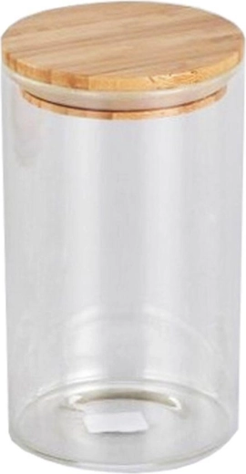 Steklena kuhinjska posoda 1 l z bambusovim pokrovom