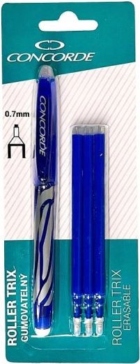 Valjček Concorde Trix izbrisljiv 0,7 mm moder + 3 polnila