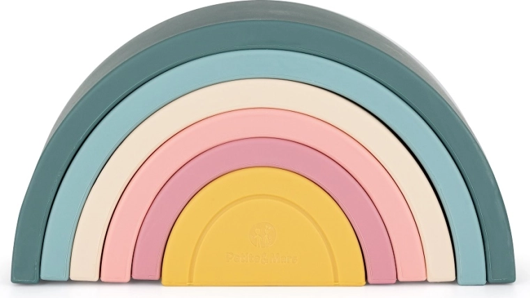 Silikonska zložljiva mavrica PETITE&MARS Misty Green 12m+