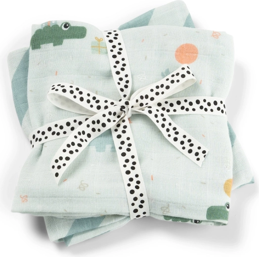 Done by Deer muslinaste plenice Celebration modre – 2 kosa