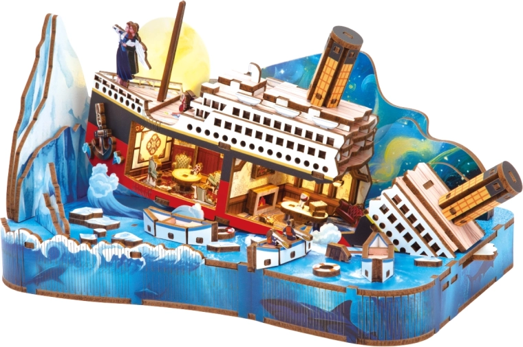 2Kids Toys 3D lesena sestavljanka mini scena Titanic - 1 kos