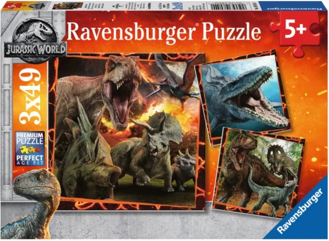 Ravensburger sestavljanka JURASSIC WORLD: Fallen Kingdom 3×49 koščkov