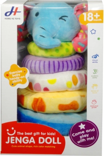 Plišasta sestavljanka piramida s soncem za malčke