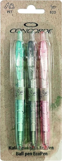 Kemični svinčnik CONCORDE EcoPen 0,5 mm, blister 3 kosi