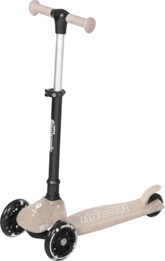 Otroški skiro QPlay Sparkling nude pink z LED kolesci