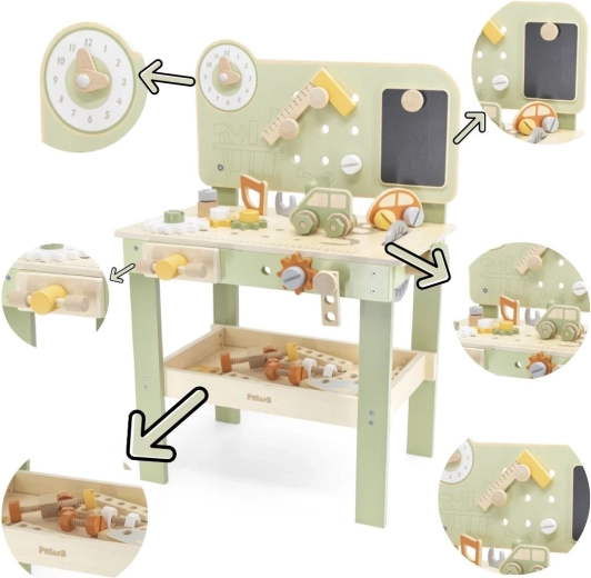 Viga PolarB lesen otroški delovni pult z orodjem