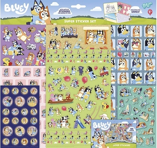 Bluey super nalepke – komplet 8 listov