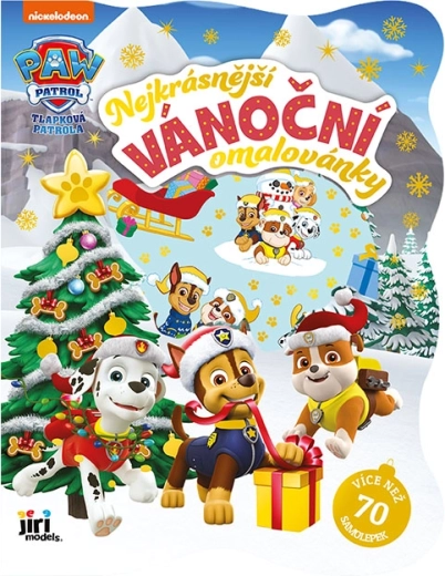 Božične pobarvanke z nalepkami Tačke na patrulji
