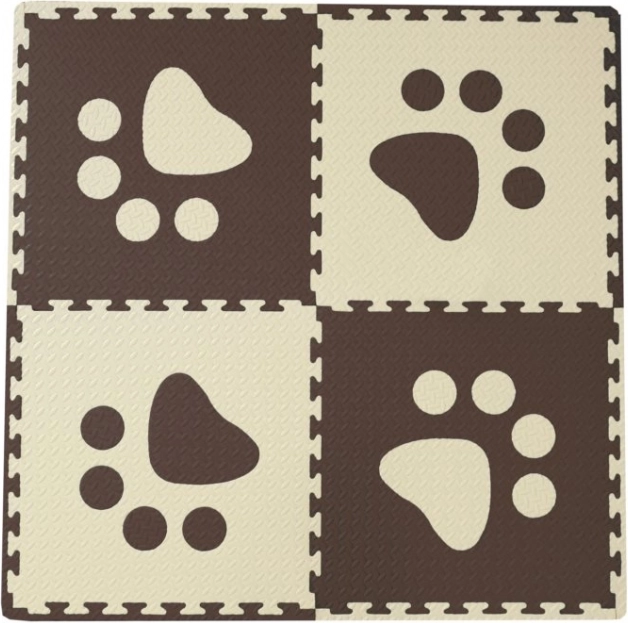 Pena baby preproga z rjavimi in bež robovi