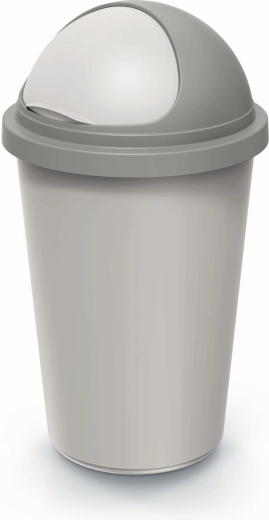 Koš za smeti Prosperplast Compacta R 50 l pepelnato siv s svetlo sivim pokrovom