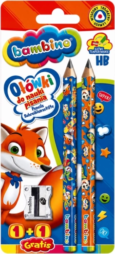 Trikotni jumbo svinčniki za učenje pisanja Bambino 2 kos s šilčkom