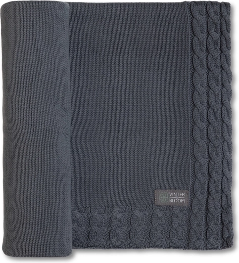 Vinter & Bloom odeja Joy organic steel grey