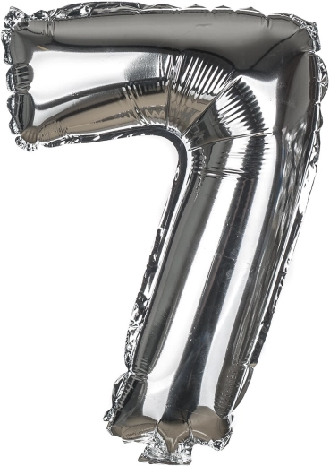 Folijski balon številka 7, 30 cm – zlata in srebrna mešanica