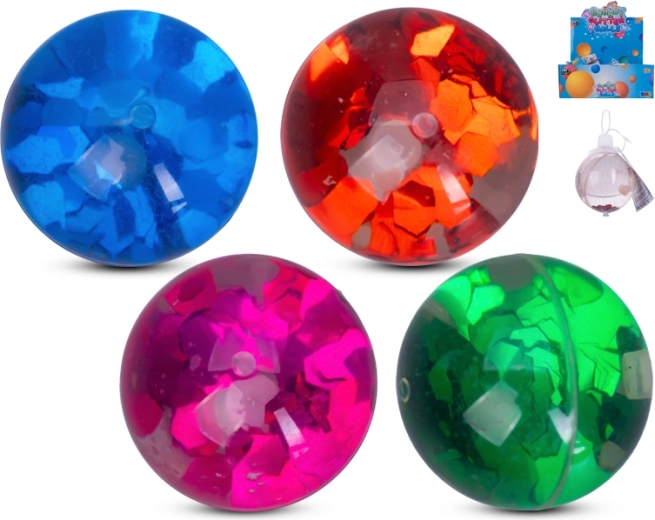 Bleščeča skakajoča žogica 6 cm – set 12 kosov
