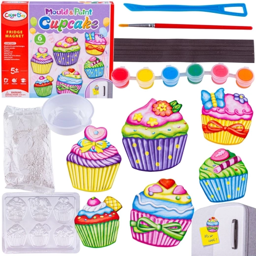 Creative kit for making magnets – DIY plaster cupcakes/muffins