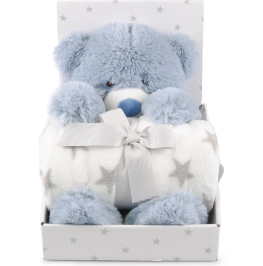 Carlo Baby flisasta odejica z medvedkom Teddy Blue - 1 kos