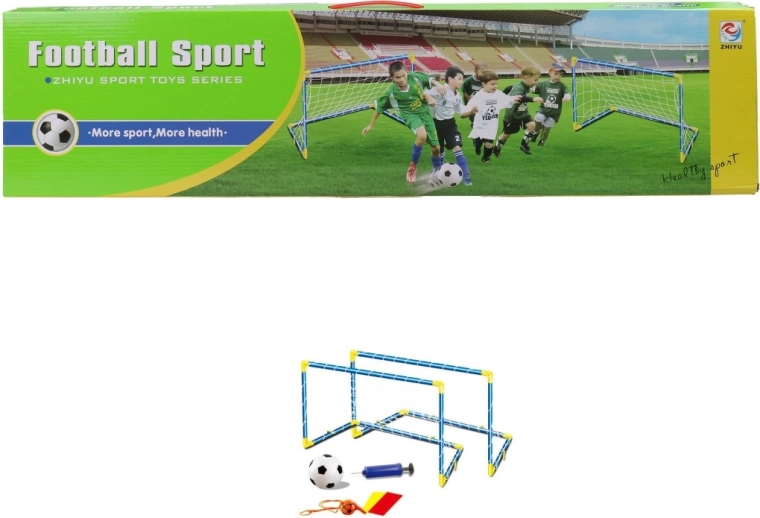 Nogometni komplet za otroke z dvema goloma, žogo in tlačilko