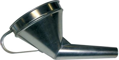 Poševen kovinski lij s cedilom MB