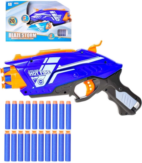 Kids blaster with rotating drum magazine and foam darts, 20 pcs