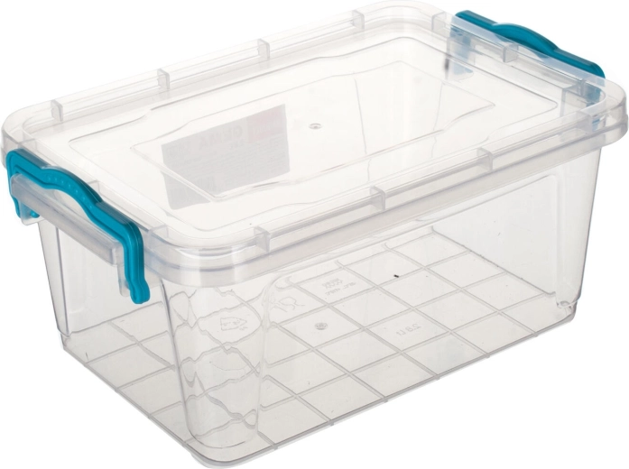 Škatla Gema pravokotna 2,8 l s turkiznimi ročaji