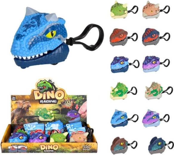 Obesek dinozaver s povratnim navijalnim mehanizmom (12 barv)