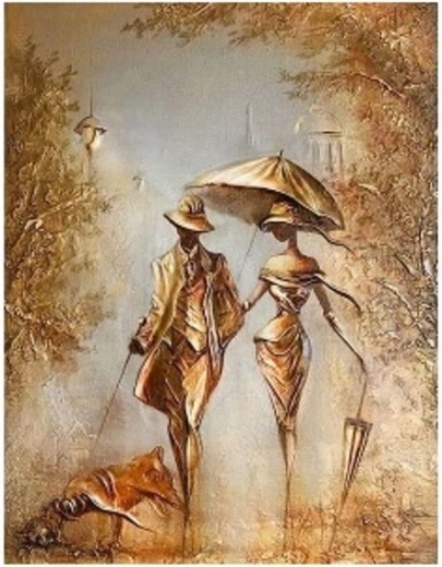Diamantno slikanje – par na sprehodu 30 × 40 cm
