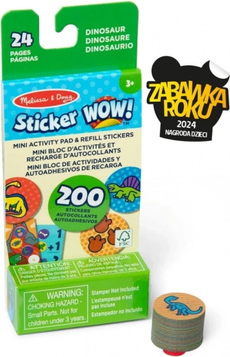 Sticker Wow nadomestno polnilo + mini knjižica – dinozavri