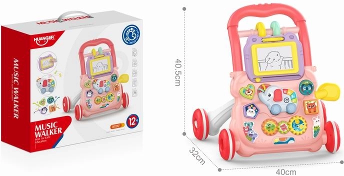 Hodulja potisni slon z risalno tablico – rožnata