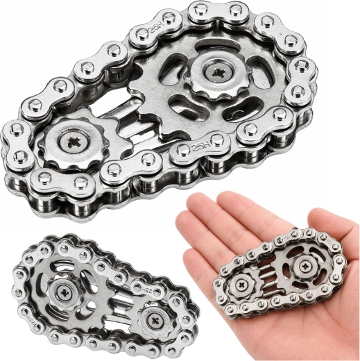 Protistresni fidget spinner veriga iz nerjavečega jekla, srebrn