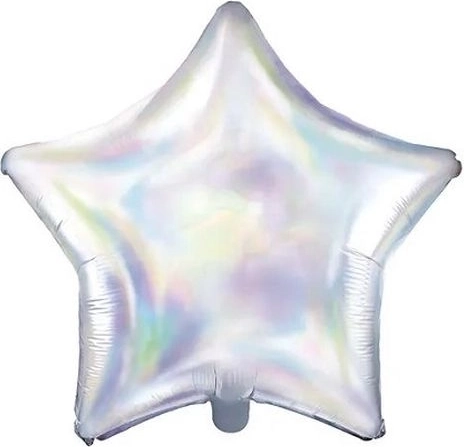 Opalizirajoč folijski balon v obliki zvezde 48 cm
