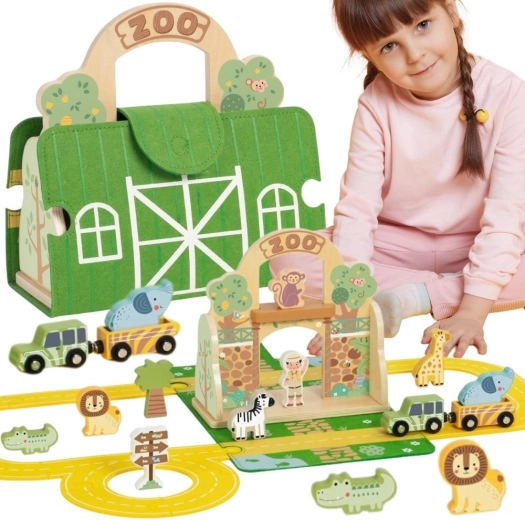 Prenosni mini živalski vrt Tooky Toy v kovčku