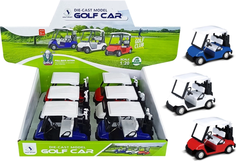 Kovinski model golfskega vozička 1:20 s povratnim navijanjem (mešanica barv)