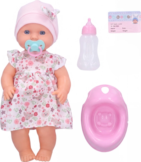 Lulajoči dojenček s stekleničko, 30 cm