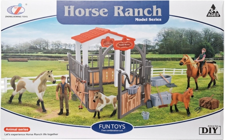 Farm Playset with Horse Stable and Fence