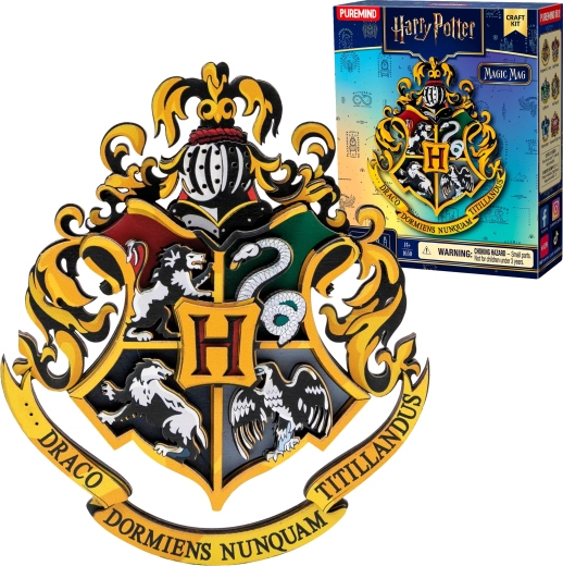 Puremind Harry Potter Magic Mag – sestavljanka presenečenja iz lesa 3D – magnet