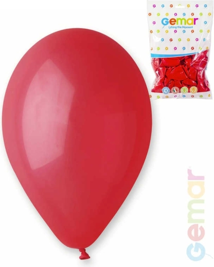 Pastelni lateksni balon Gemar rdeč 26 cm - 1 kos