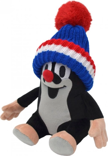 Moravská ústředna Little Mole sitting with a tricolor hat 20 cm