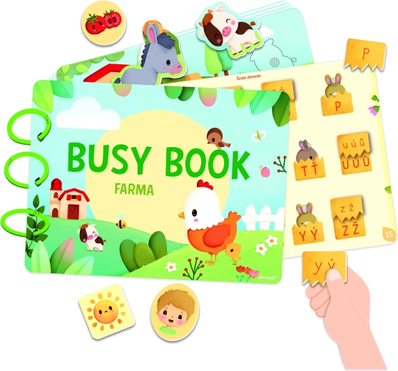 Janod Kmetija Busy Book interaktivna knjiga z dejavnostmi in abecedo