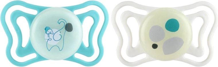 Chicco dude PhysioForma Light silikonske ortodontske, nevtralne 6–16 m, 2 kos