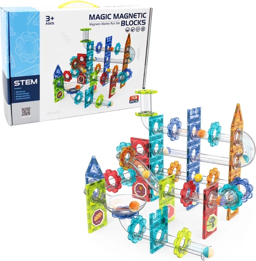 Sparkys Magnetic Marble Run with 113 Pieces