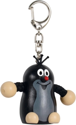 Leseni obesek za ključe Krtek s karabinom 9 cm